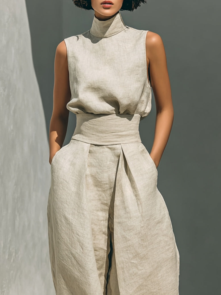 Sienna™ | Set Top Senzamaniche e Pantaloni a Gamba Larga