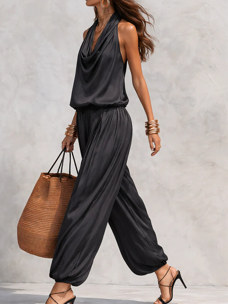 Martina™ | Set Top Halter e Pantaloni Plissettati