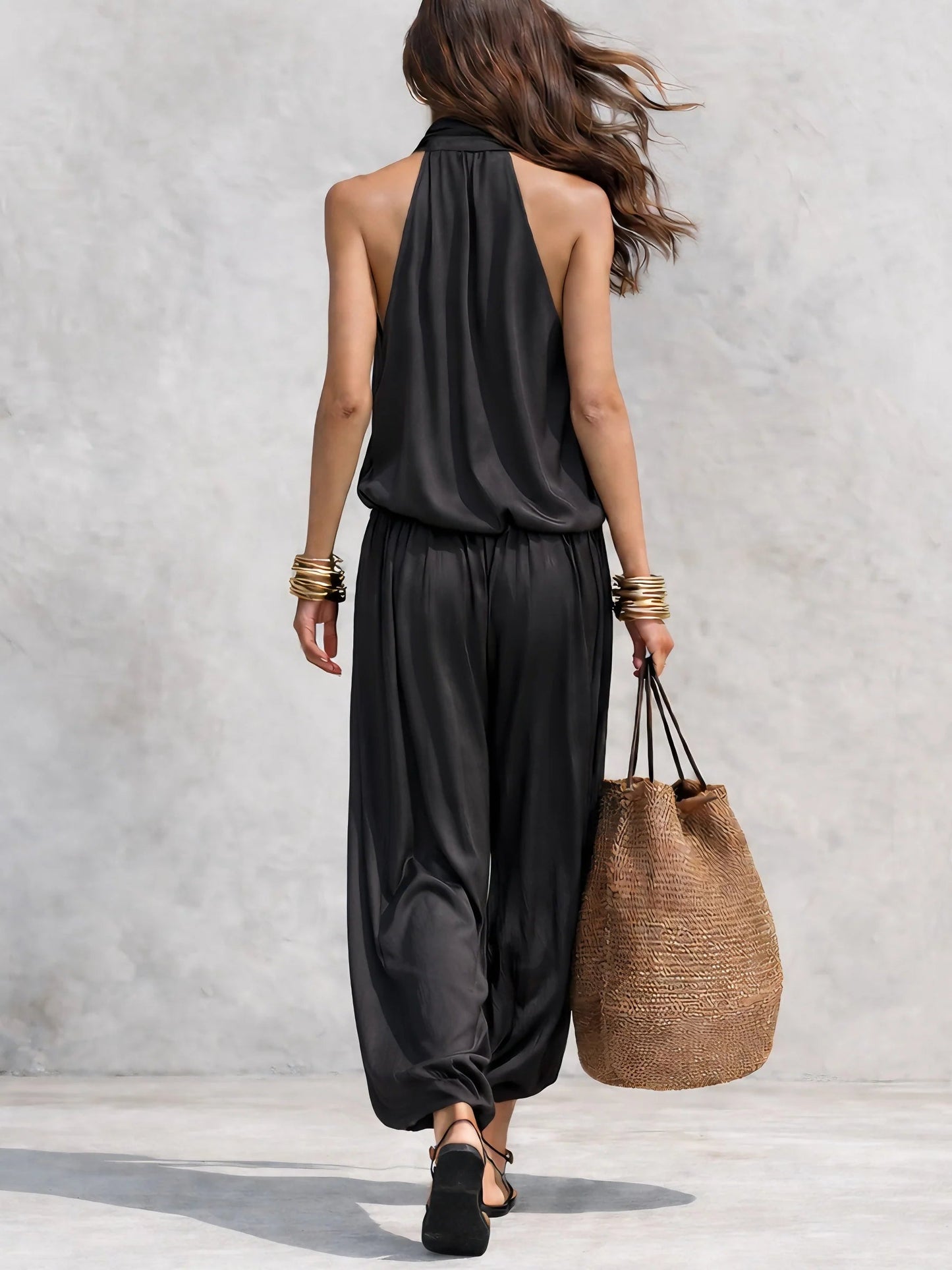 Martina™ | Set Top Halter e Pantaloni Plissettati