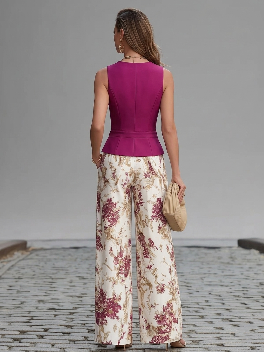 Lila™ | Set con Pantaloni a Stampa Floreale
