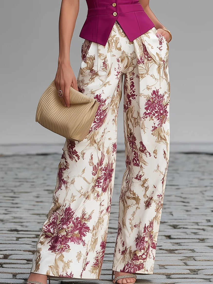 Lila™ | Set con Pantaloni a Stampa Floreale
