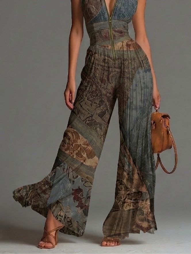 Giulia™ | Tuta Chiffon Etnica Boho con Zip