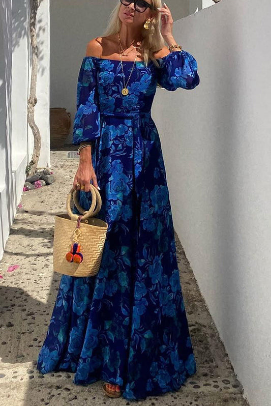 Luna™ | Abito Maxi Floreale con Spalle Scoperte
