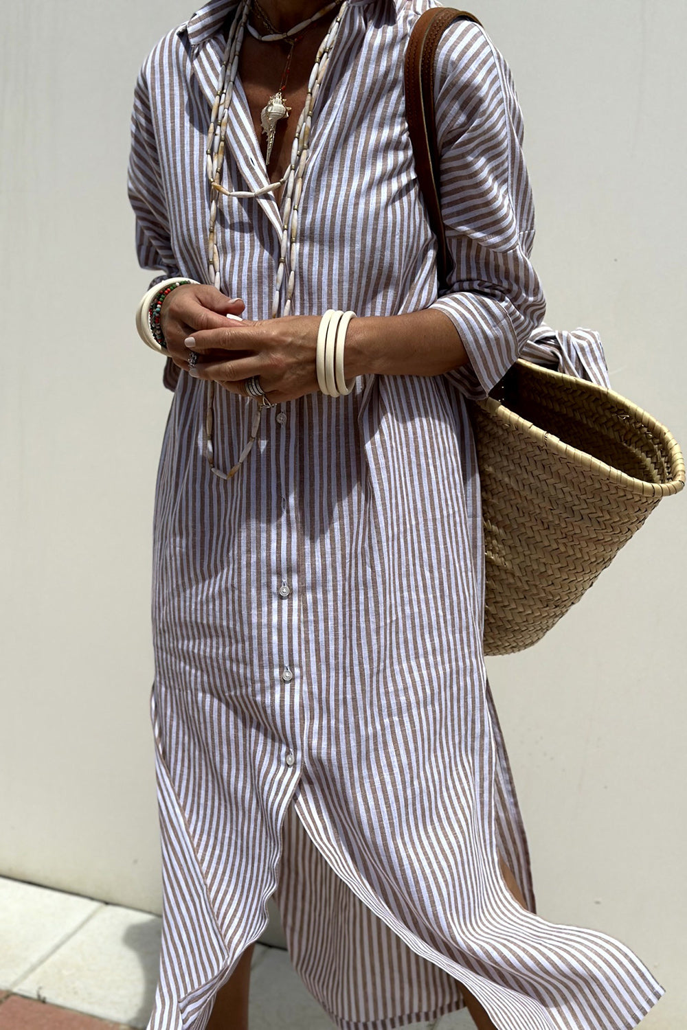 Claudette™ | Abito camicia a righe elegante