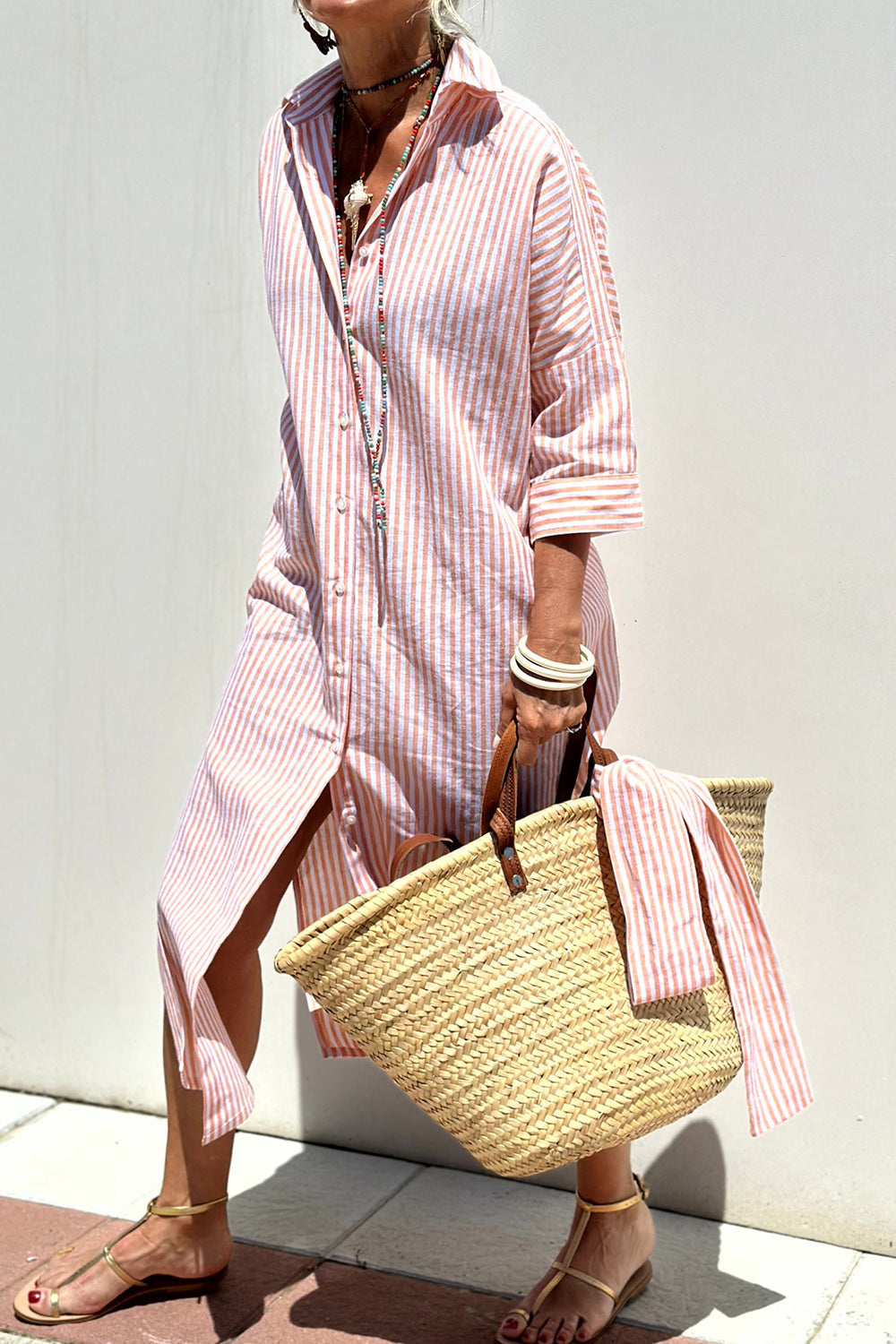 Claudette™ | Abito camicia a righe elegante