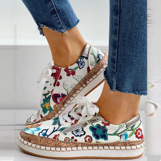FLORIANA | Sneakers Ortopediche con Unico Design Vintage di Fiori