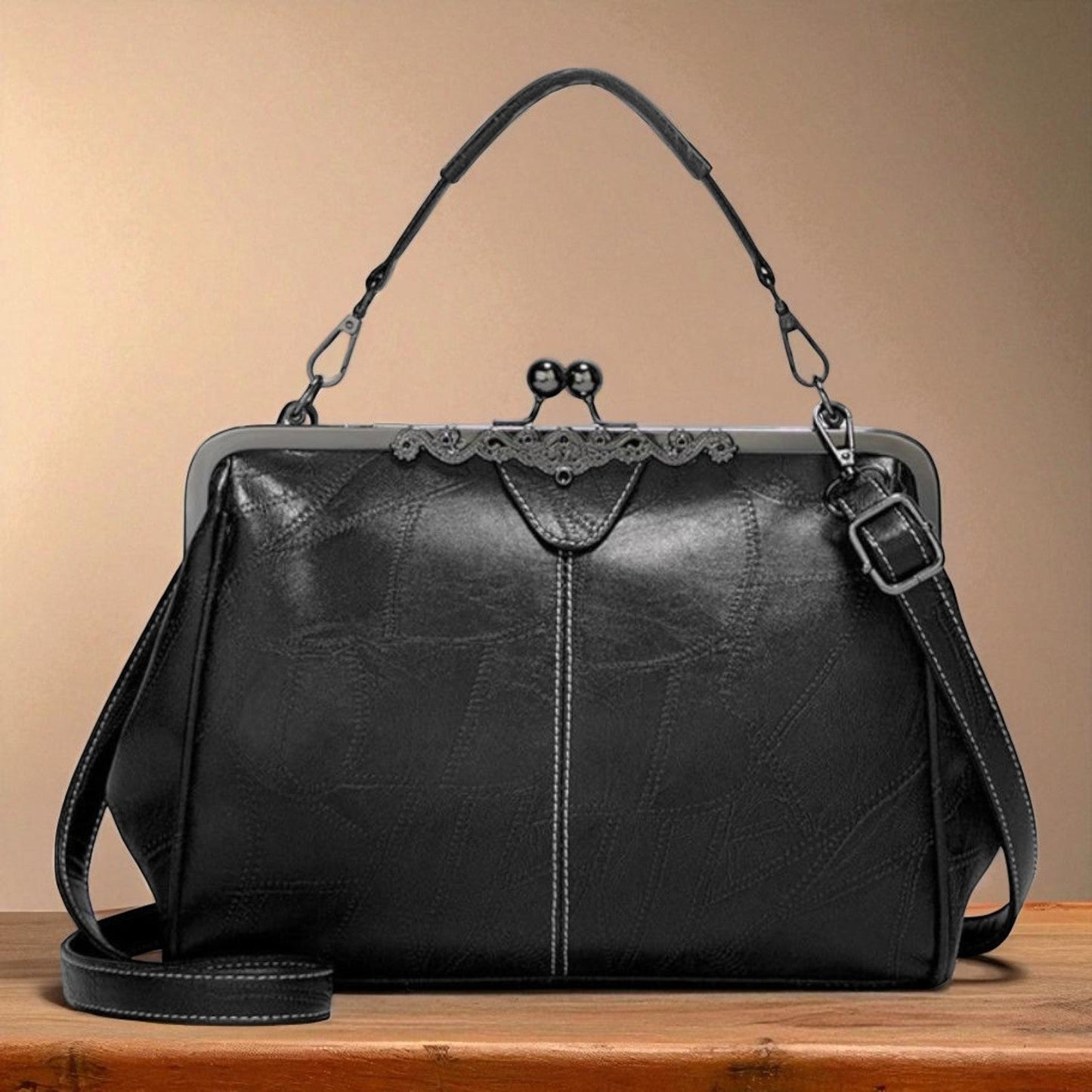 Borsa vintage con chiusura a scatto