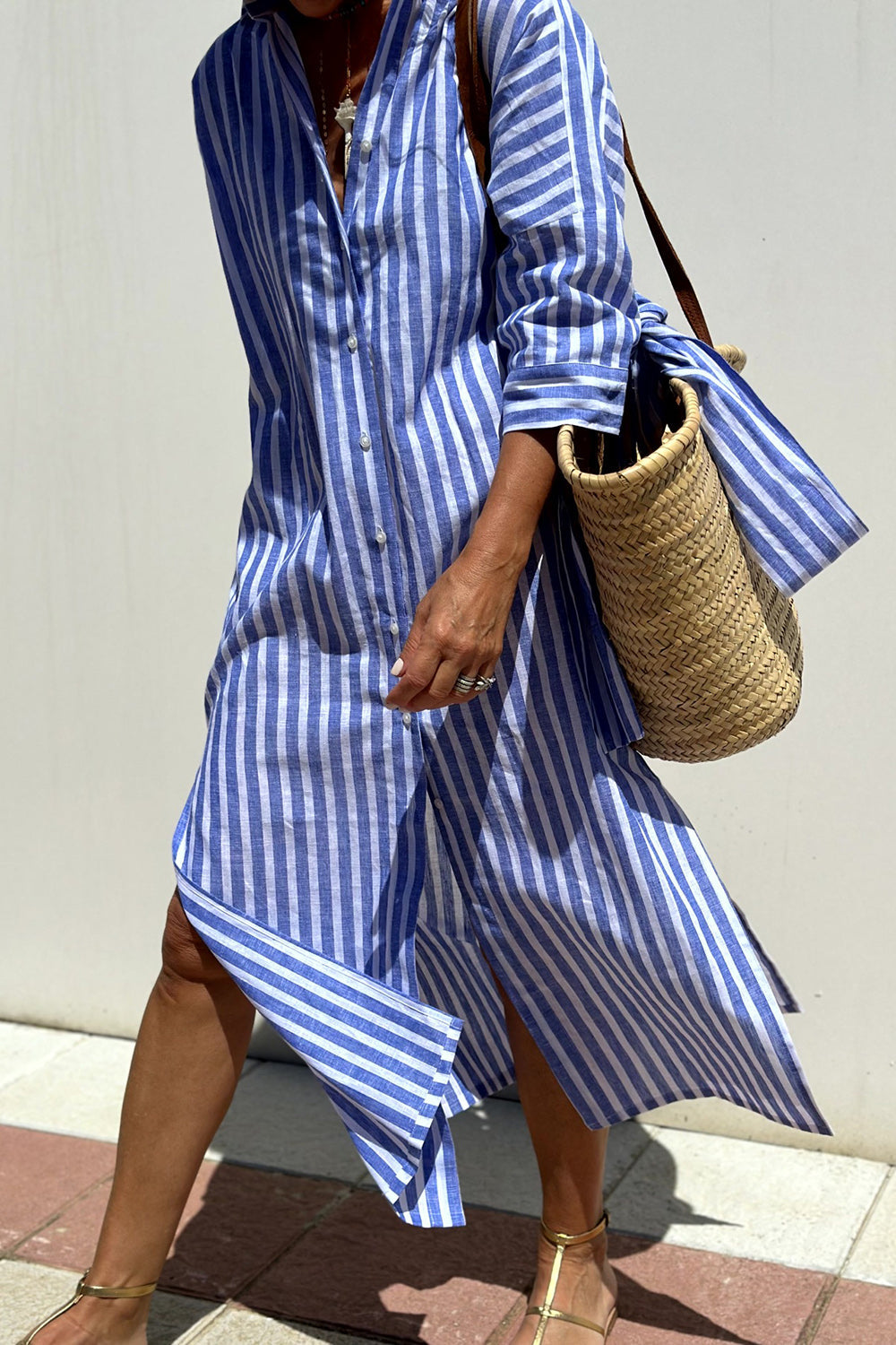 Claudette™ | Abito camicia a righe elegante
