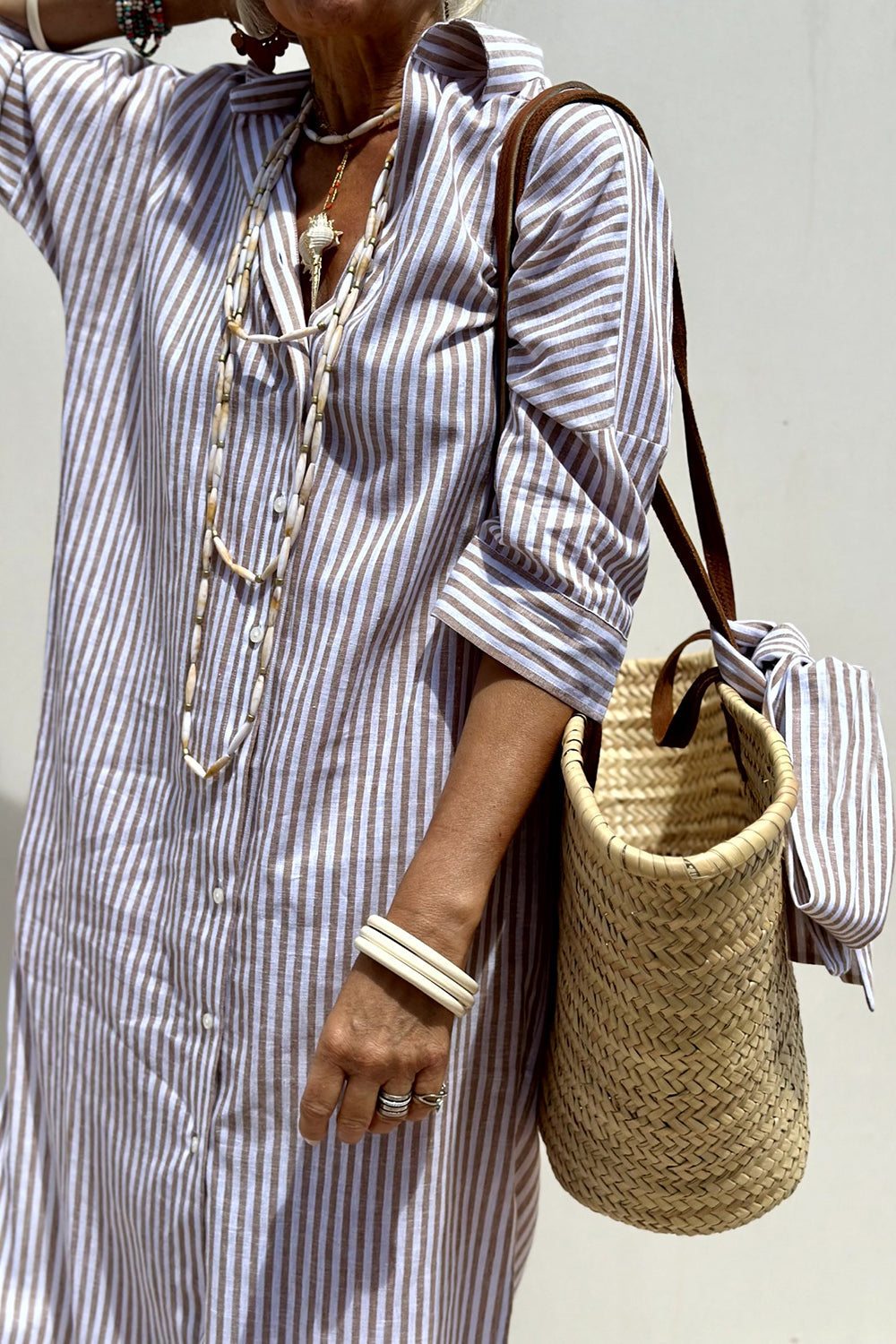 Claudette™ | Abito camicia a righe elegante