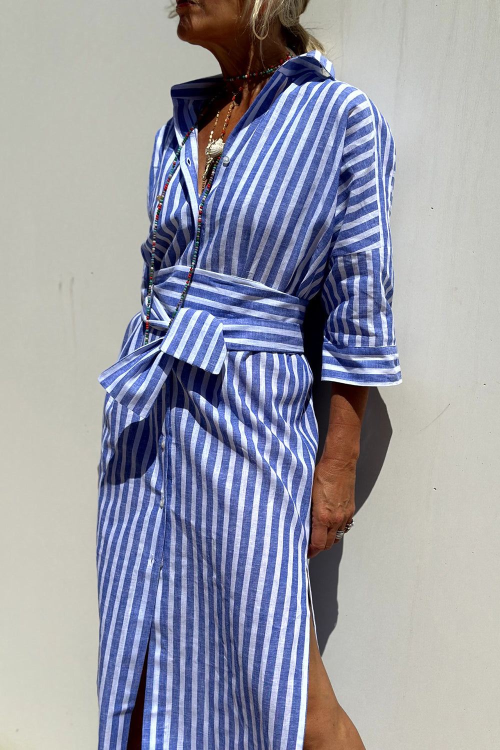 Claudette™ | Abito camicia a righe elegante