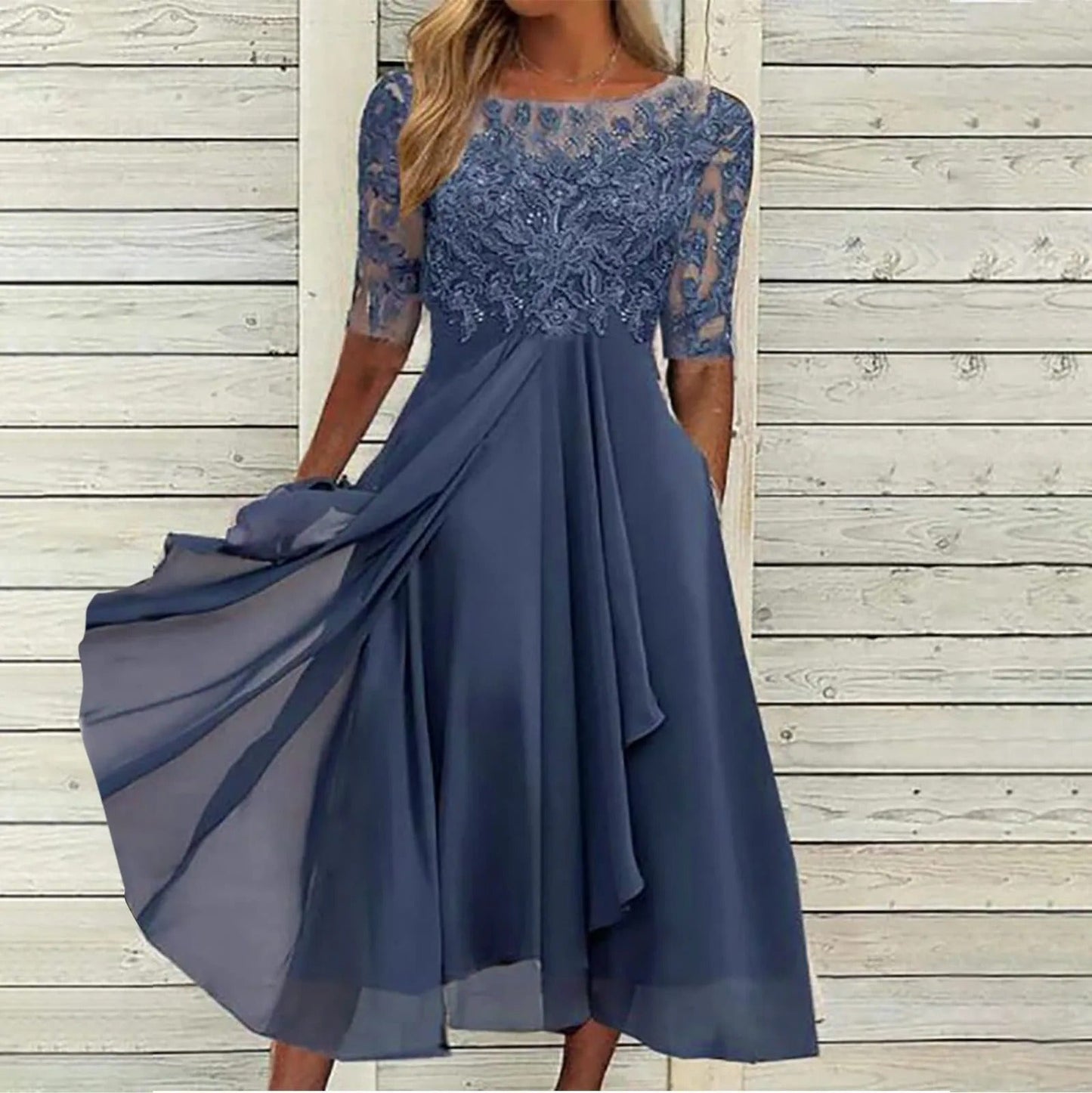 Martina™ | Abito Midi Elegante in Pizzo