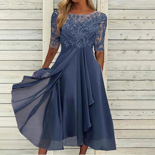 Martina™ | Abito Midi Elegante in Pizzo