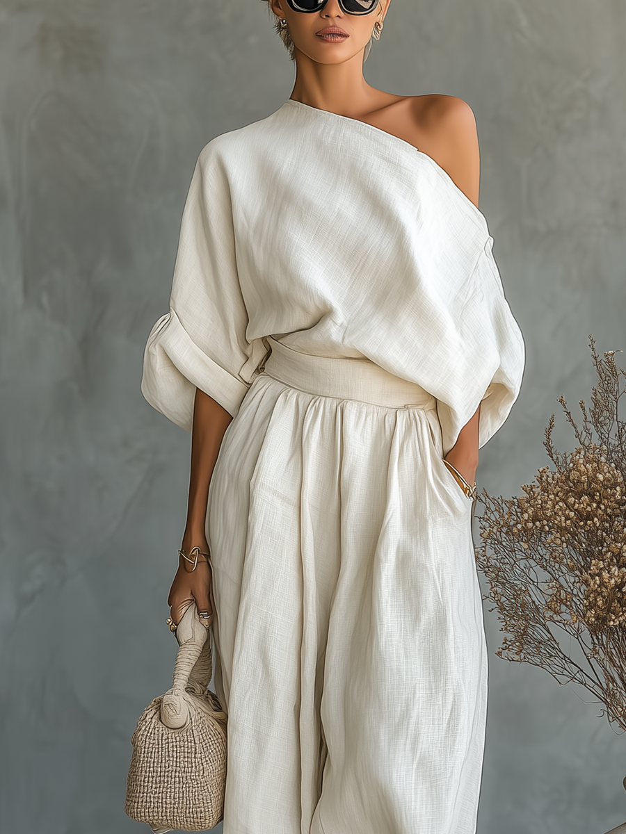 Lisa™ | Set Top con Spalle Scoperte e Pantaloni Affusolati Morbidi