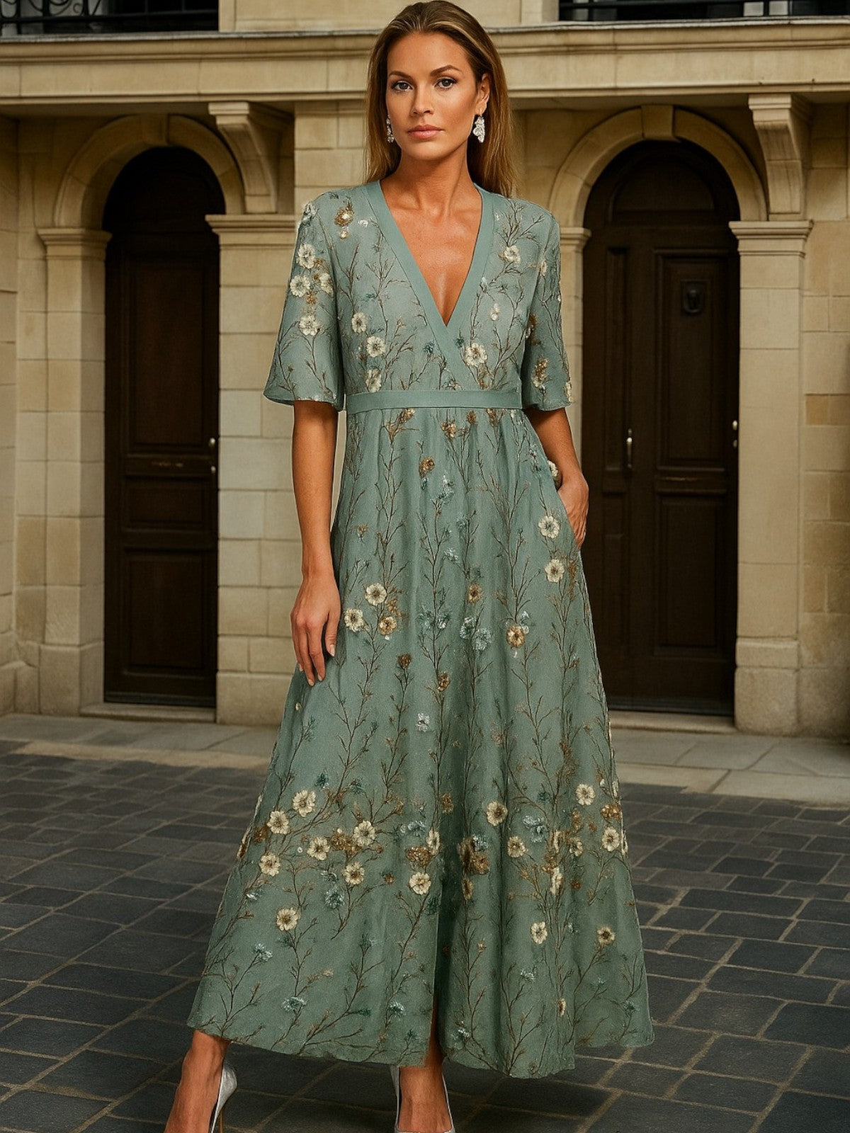 Giulia™ | Abito Lungo Eleganza Botanica