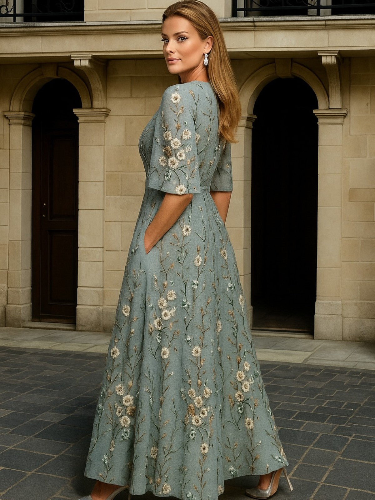 Giulia™ | Abito Lungo Eleganza Botanica