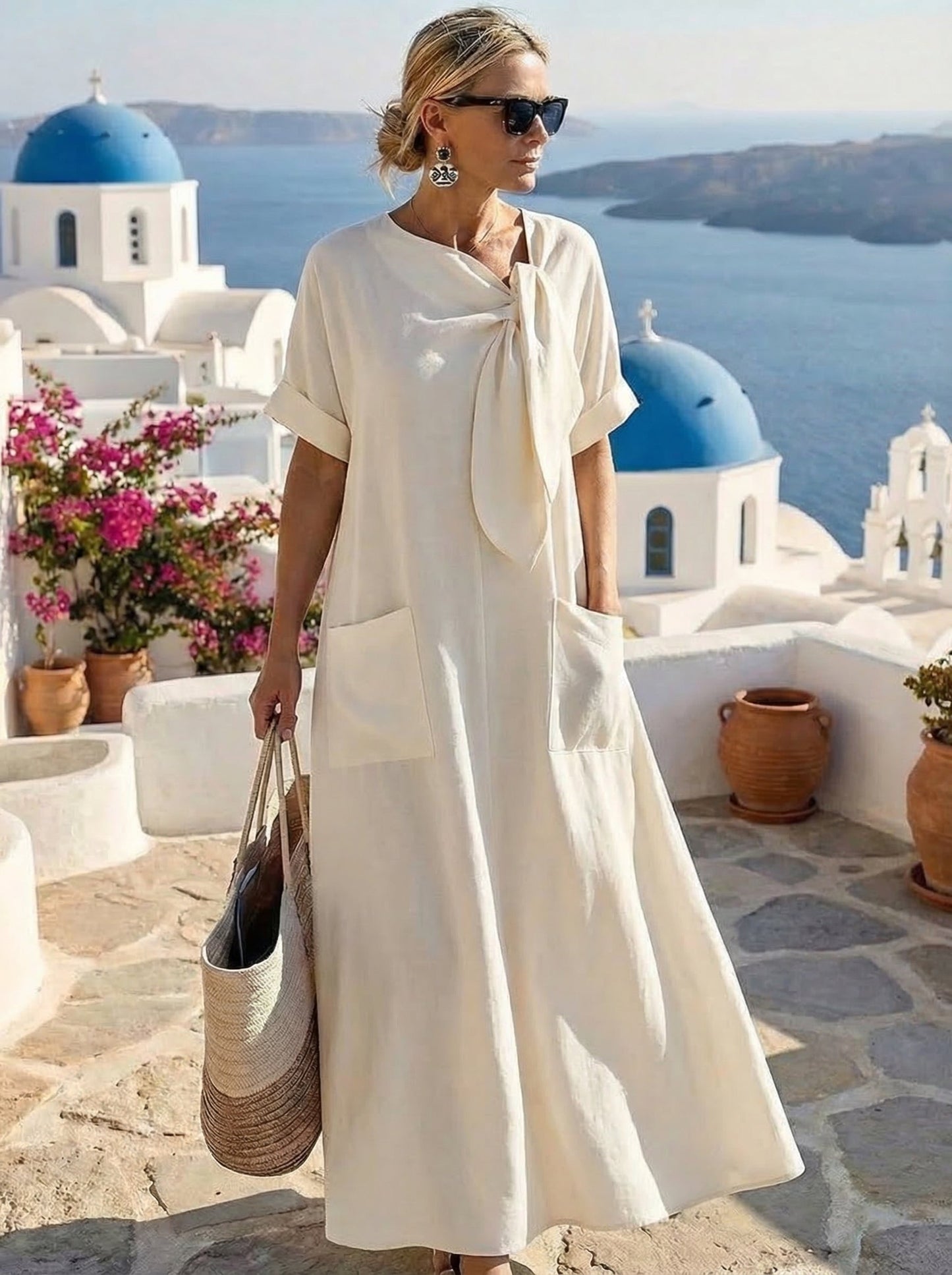Selvianne™ | Abito elegante con tasche donna