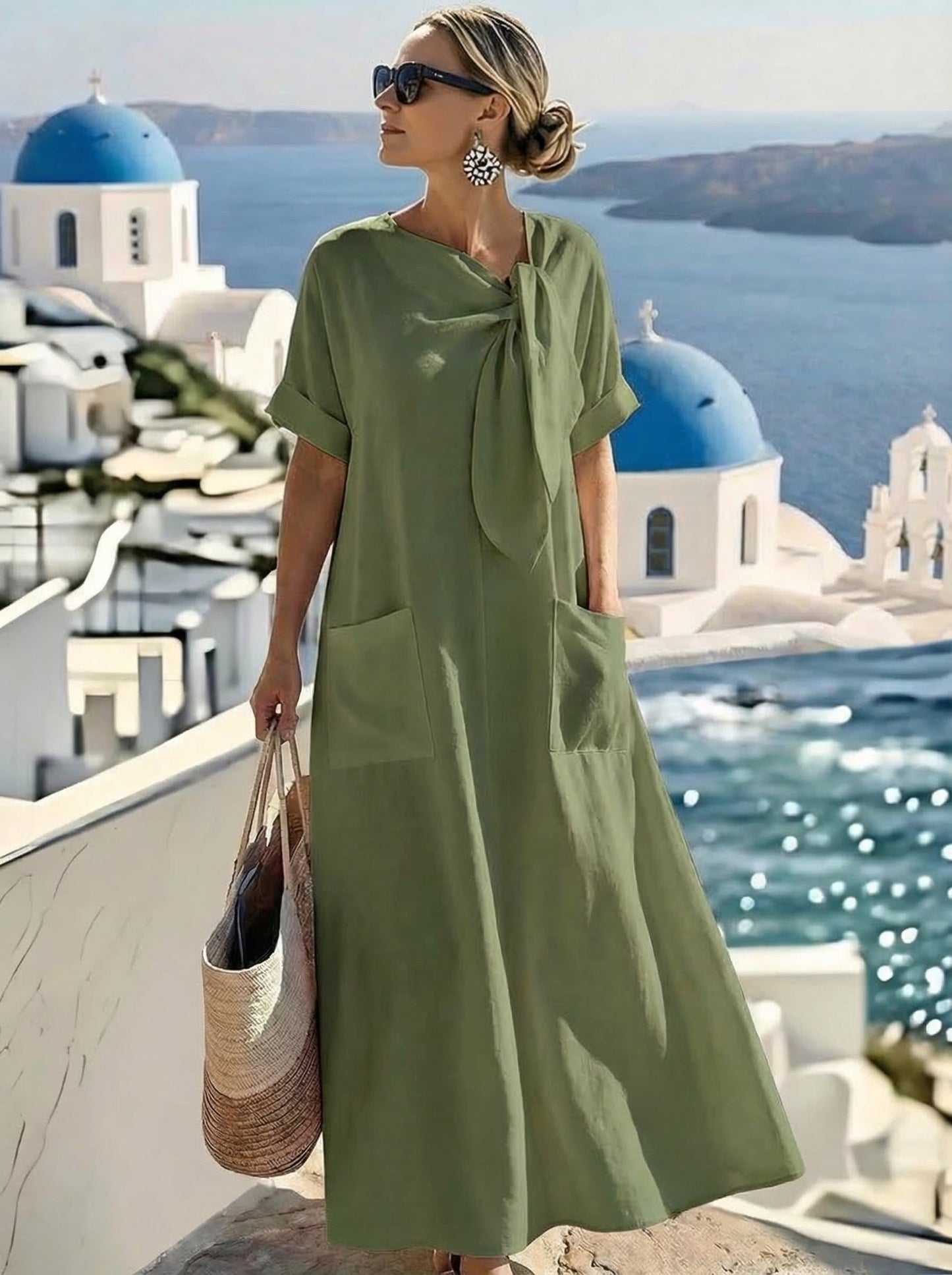 Selvianne™ | Abito elegante con tasche donna