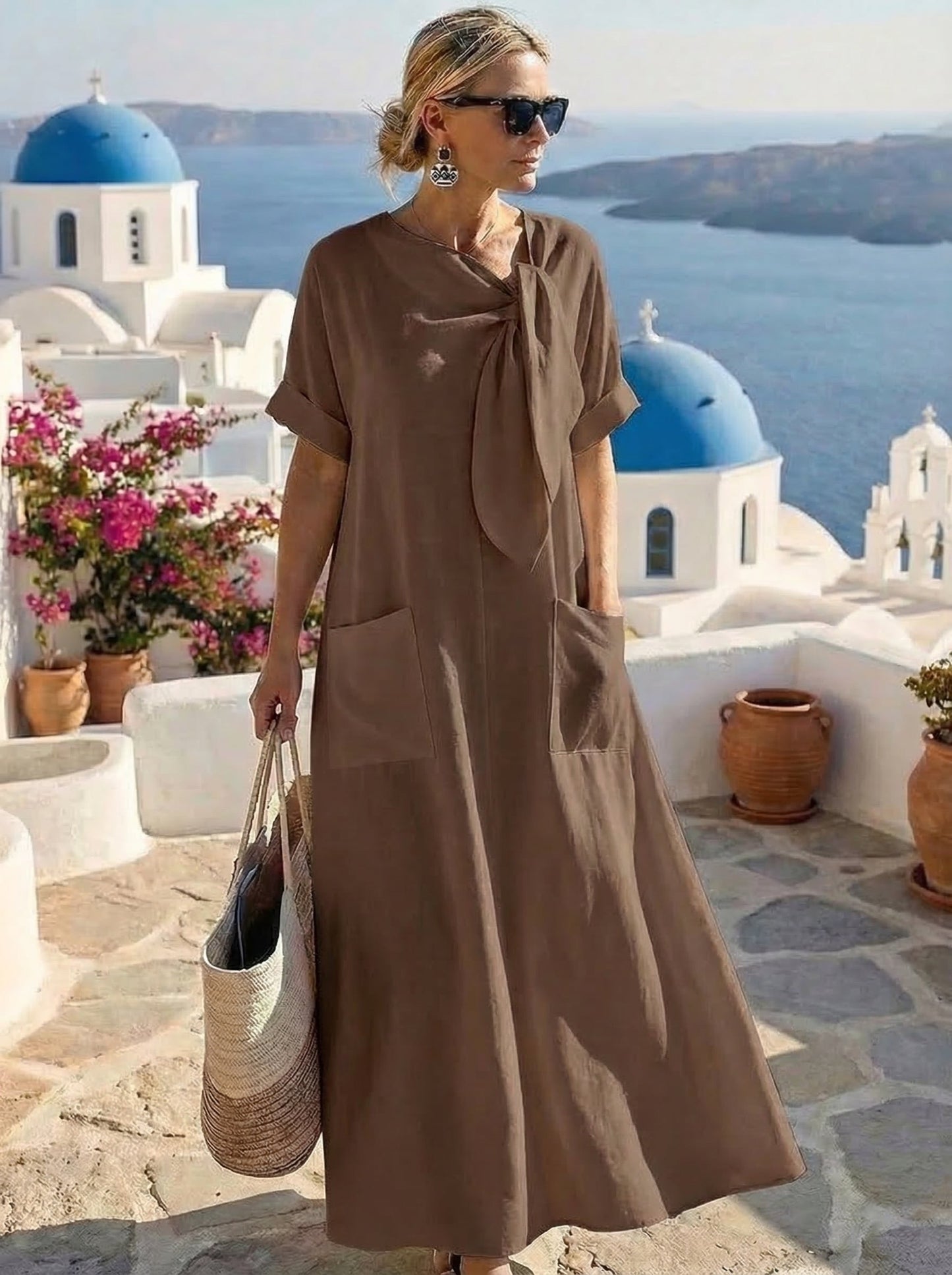 Selvianne™ | Abito elegante con tasche donna