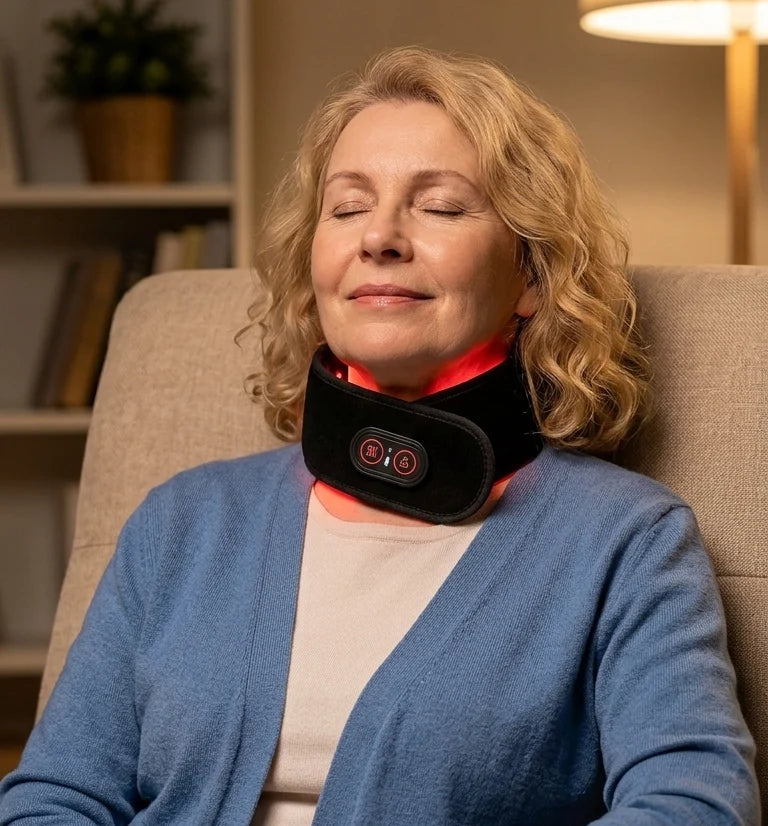 Une technologie avancée de lumière rouge, une chaleur profonde et un massage ciblé.
