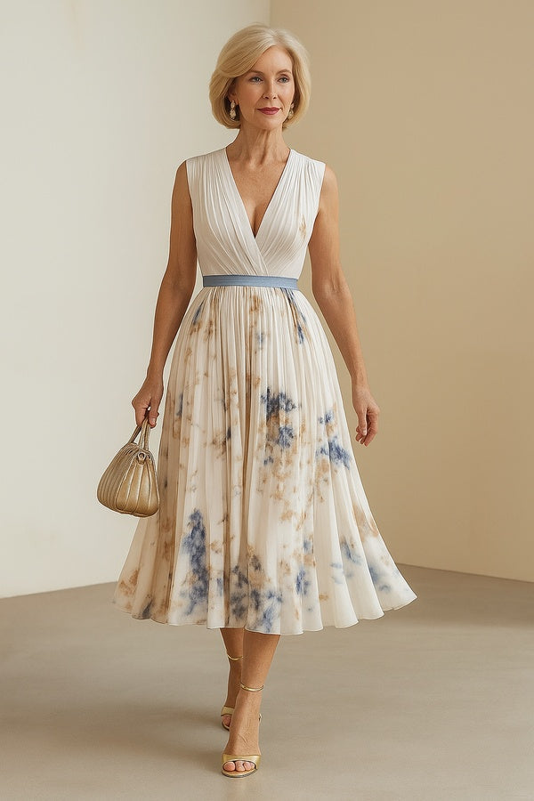Giulia™ | Abito Maxi Plissettato Floreale Senza Tempo