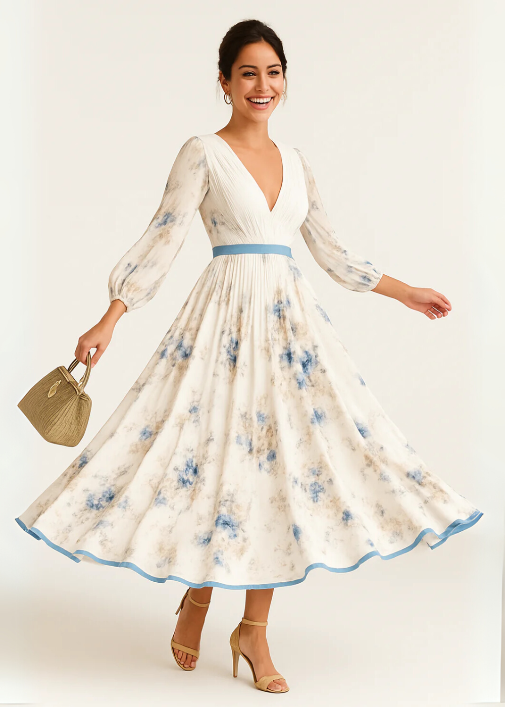 Giulia™ | Abito Maxi Plissettato Floreale Senza Tempo